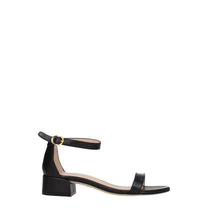 Stuart Weitzman Black Leather Sandals