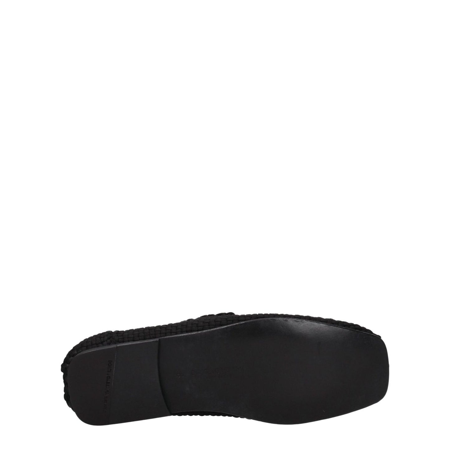 Dolce & Gabbana Black Fabric Slip-On Loafers