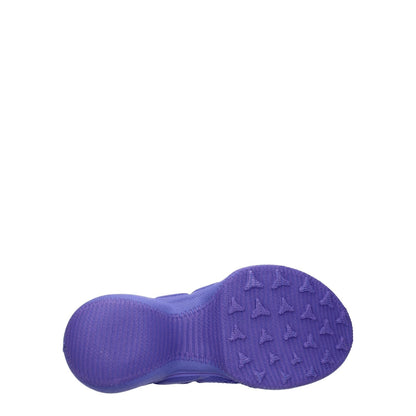 Sole view of Givenchy Purple Fabric Slip-On Loafers highlighting textured grip and fabric material.