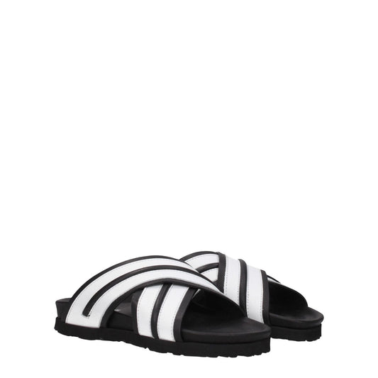 Palm Angels White Leather Slippers Sandals PA-8547346743561-EU35/US5