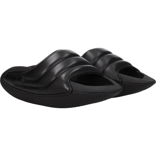 Balmain Black Leather Slippers Sandals BA-8547345924361-EU38/US8