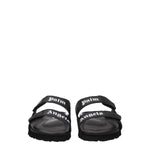 Palm Angels Black Leather Slippers Sandals
