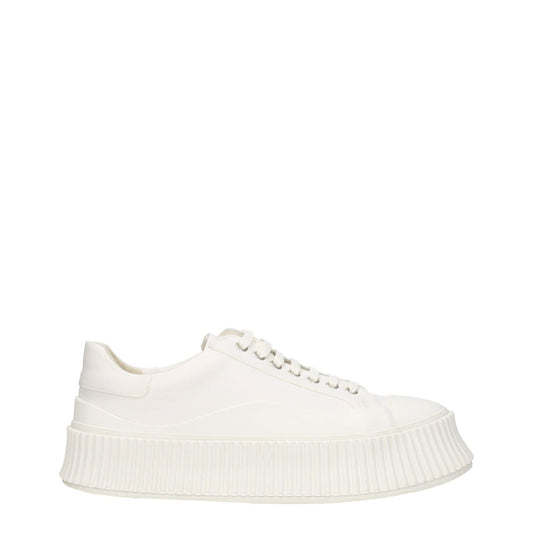 Jil Sander White Fabric Platform Sneakers JI-8547352609033-EU39/US6