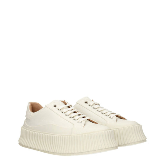Jil Sander White Fabric Platform Sneakers JI-8547352838409-EU37/US7