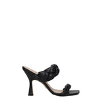 Stuart Weitzman Black Leather Stiletto Heels Sandals