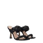 Stuart Weitzman Black Leather Stiletto Heels Sandals