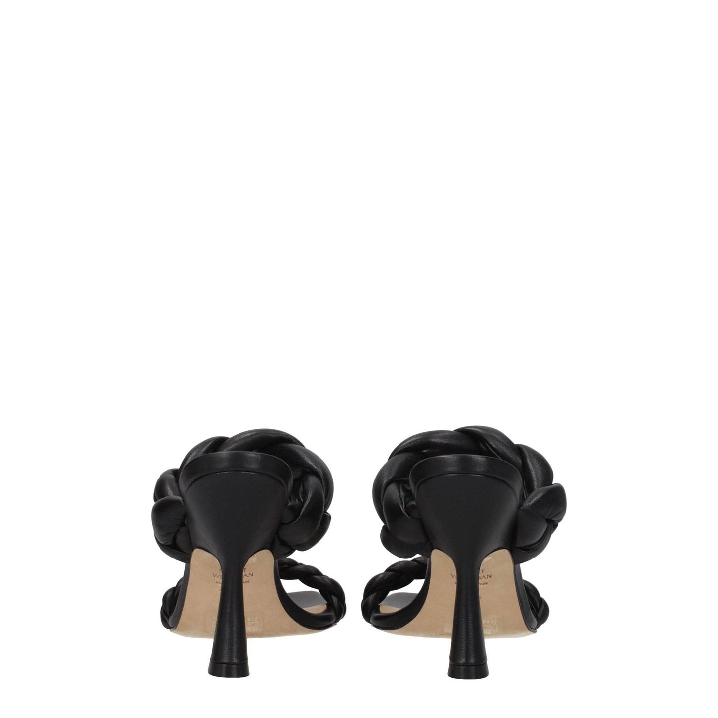 Stuart Weitzman Black Leather Stiletto Heels Sandals