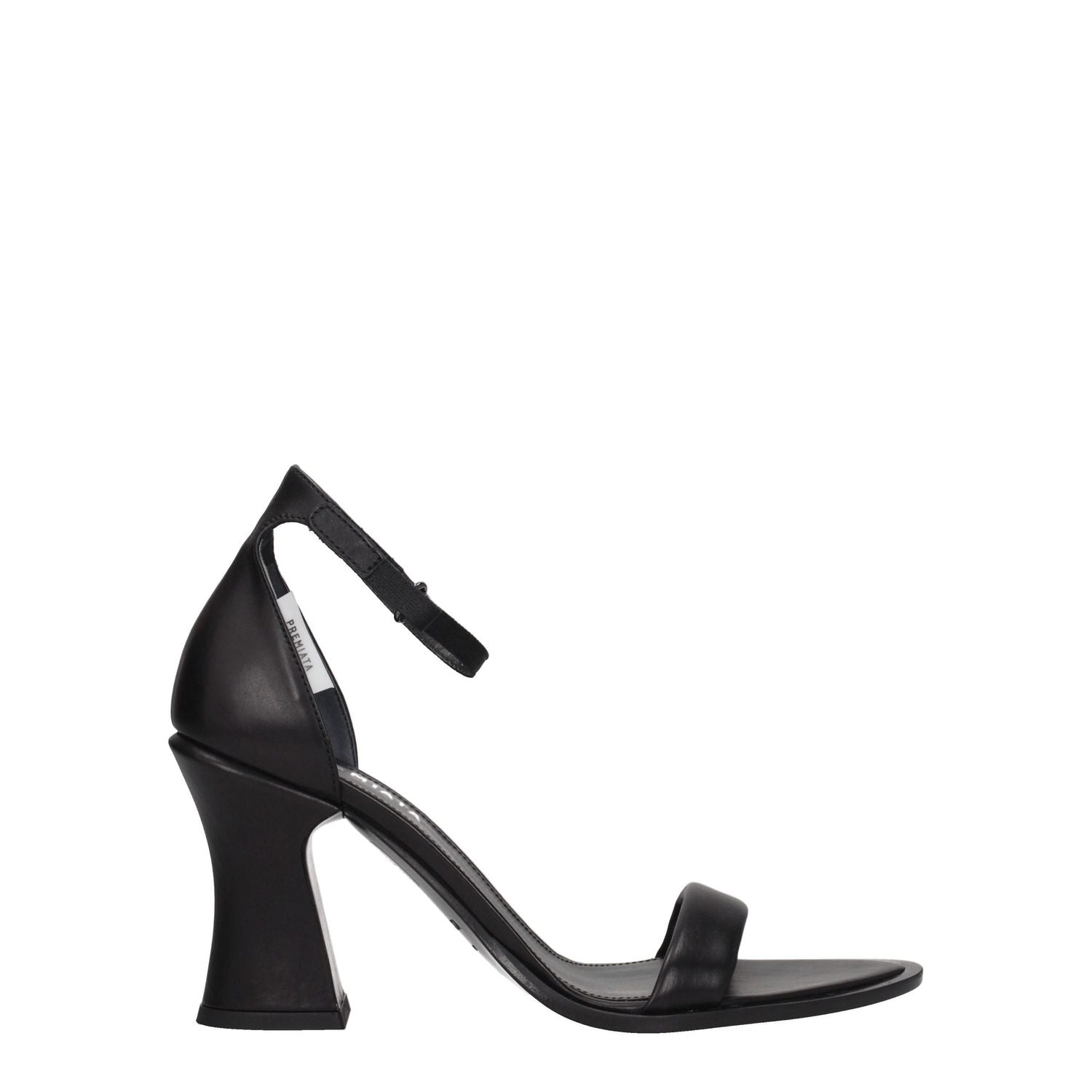 Premiata Black Leather Flat Sandals