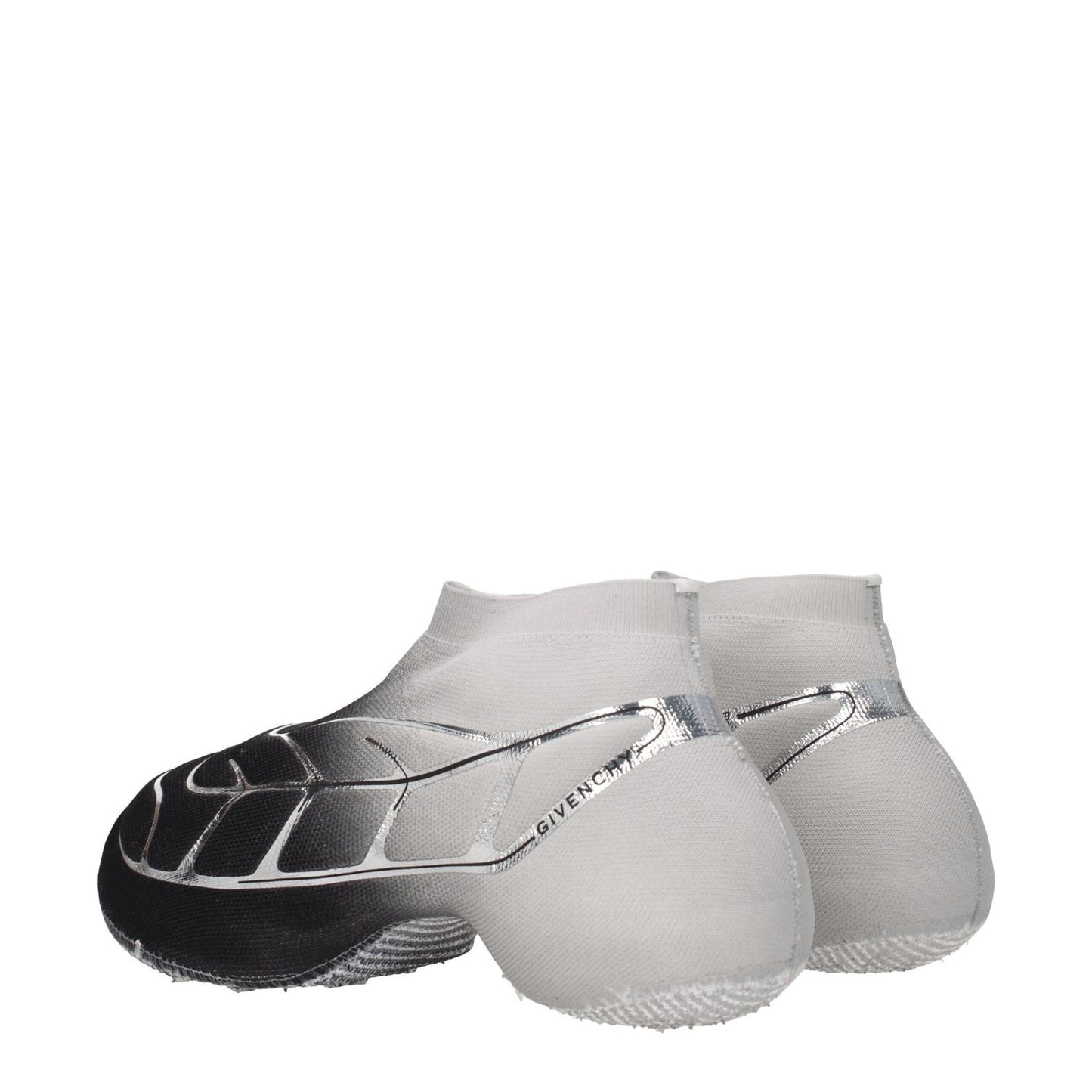 Givenchy Black Fabric Athletic Sneakers with side logo, round toe, mid heels, and silver accents. MPN: BH0080H1DW008.