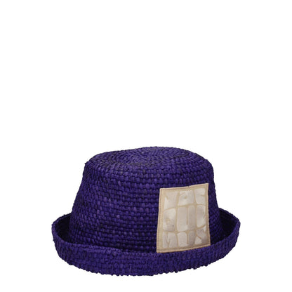 Jacquemus Purple Raffia Hat with front logo, casual style, made of violet raphia. MPN: 235AC4505046650.