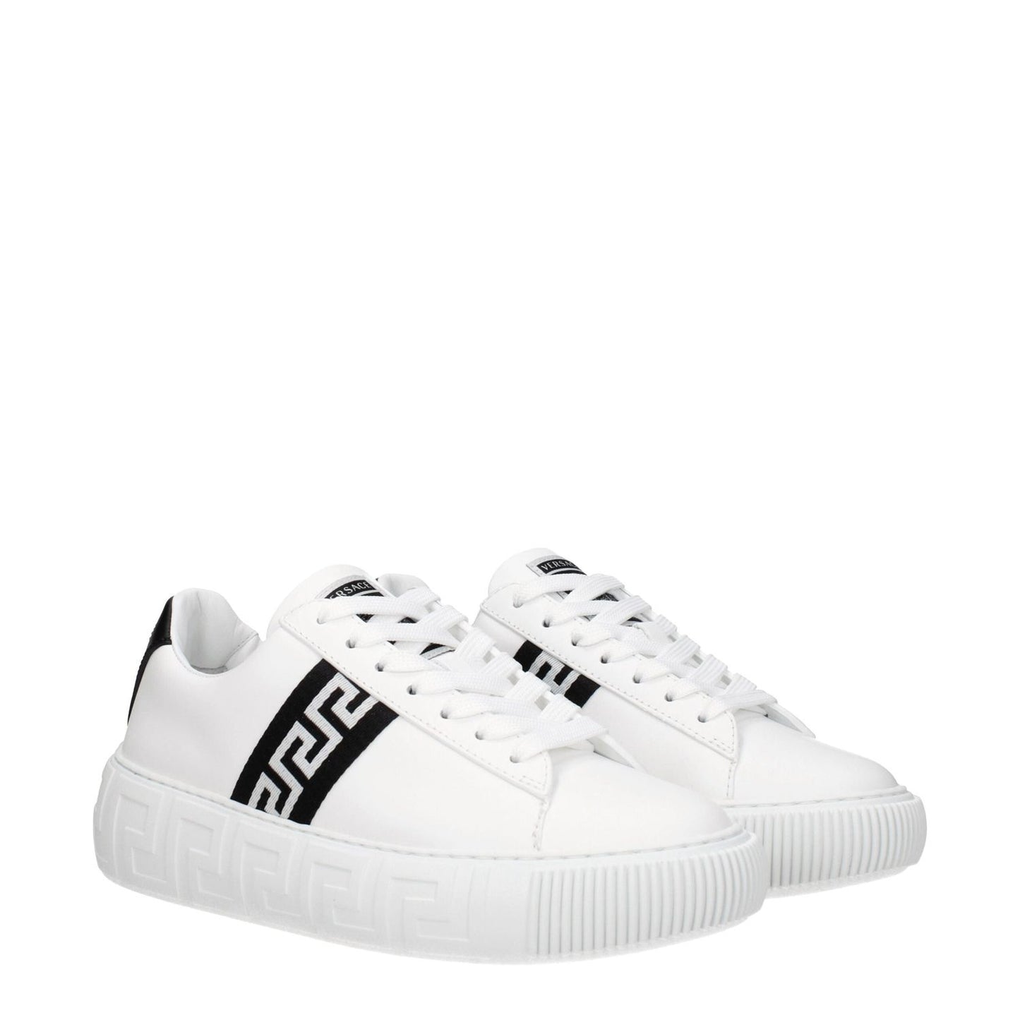 Versace White Leather Low Tops VE-8547404513545-EU35/US5