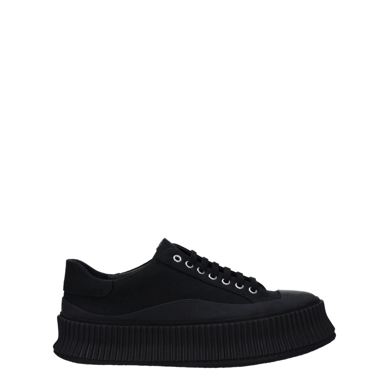 Jil Sander Black Fabric Platform Sneakers