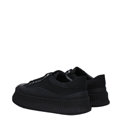 Jil Sander Black Fabric Platform Sneakers