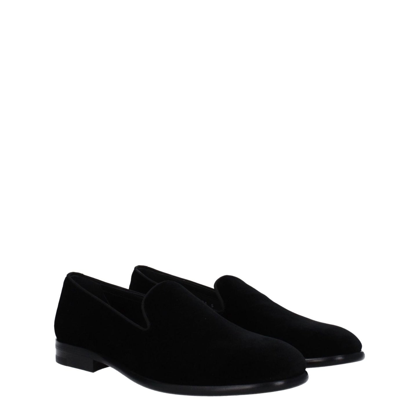 Dolce & Gabbana Black Velvet Slip-On Loafers