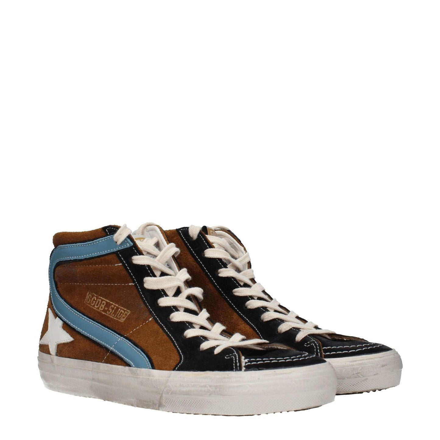 Golden Goose Brown Leather High Top Sneakers