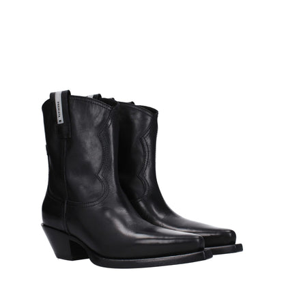 Premiata Black Leather Ankle Boots