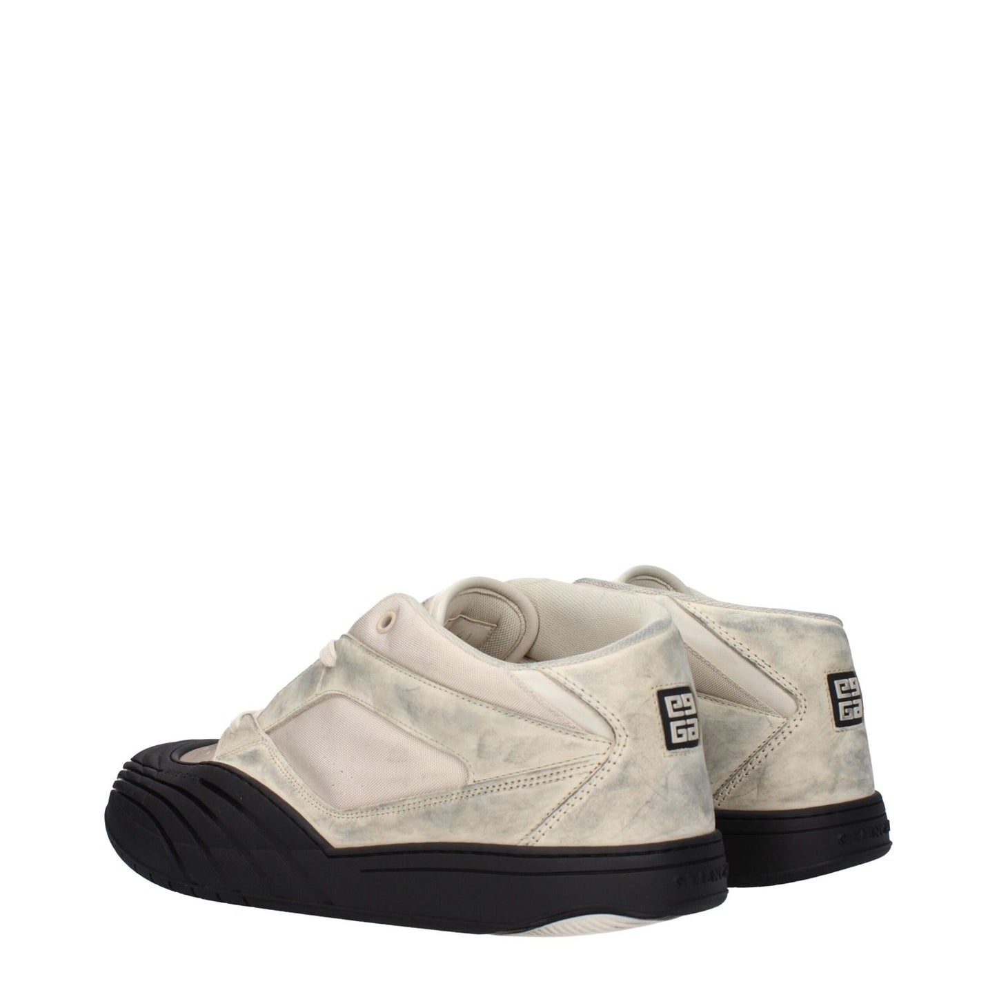 Givenchy Beige Fabric Chunky Sneakers with vintage effect, back logo, and round toe. MPN: BH009KH1PP100.