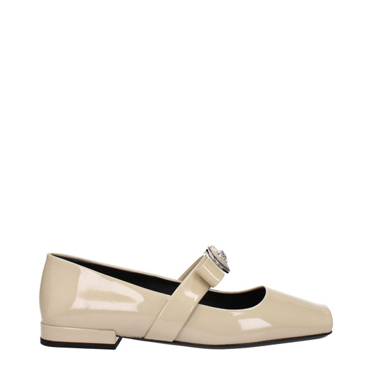 Versace Beige Leather Ballet Flats VE-9256354840841-EU39/US9