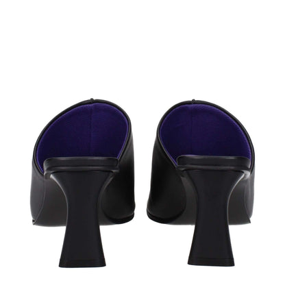 Stella McCartney Black Leather Stiletto Heel Sandals