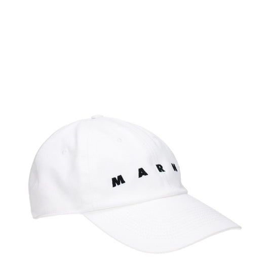 Marni White Cotton Caps (Baseball Hat) MA-9283231711497-M