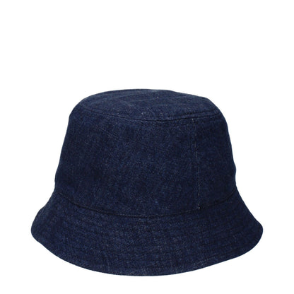 Isabel Marant Blue Cotton Bucket Hat with front logo, MPN CU001XFCB3C04A30BU, composition 100% cotton.