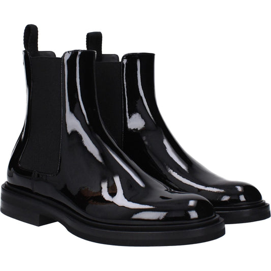 Dolce & Gabbana Black Leather Ankle Boots DO-14884854694153-EU40/US7