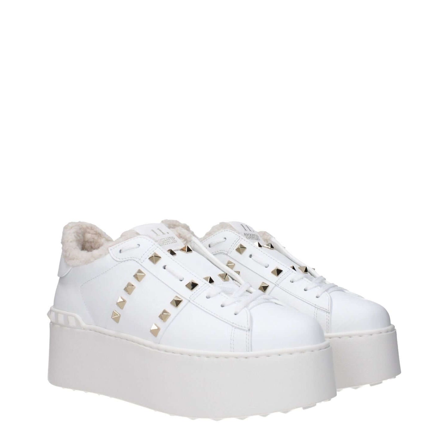 Valentino Garavani White Leather Platform Sneakers