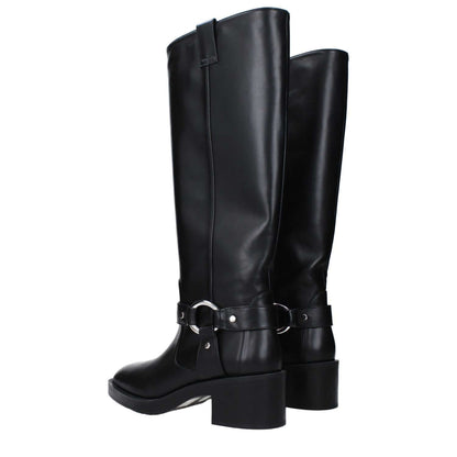 Stuart Weitzman Black Leather High Heel Boots