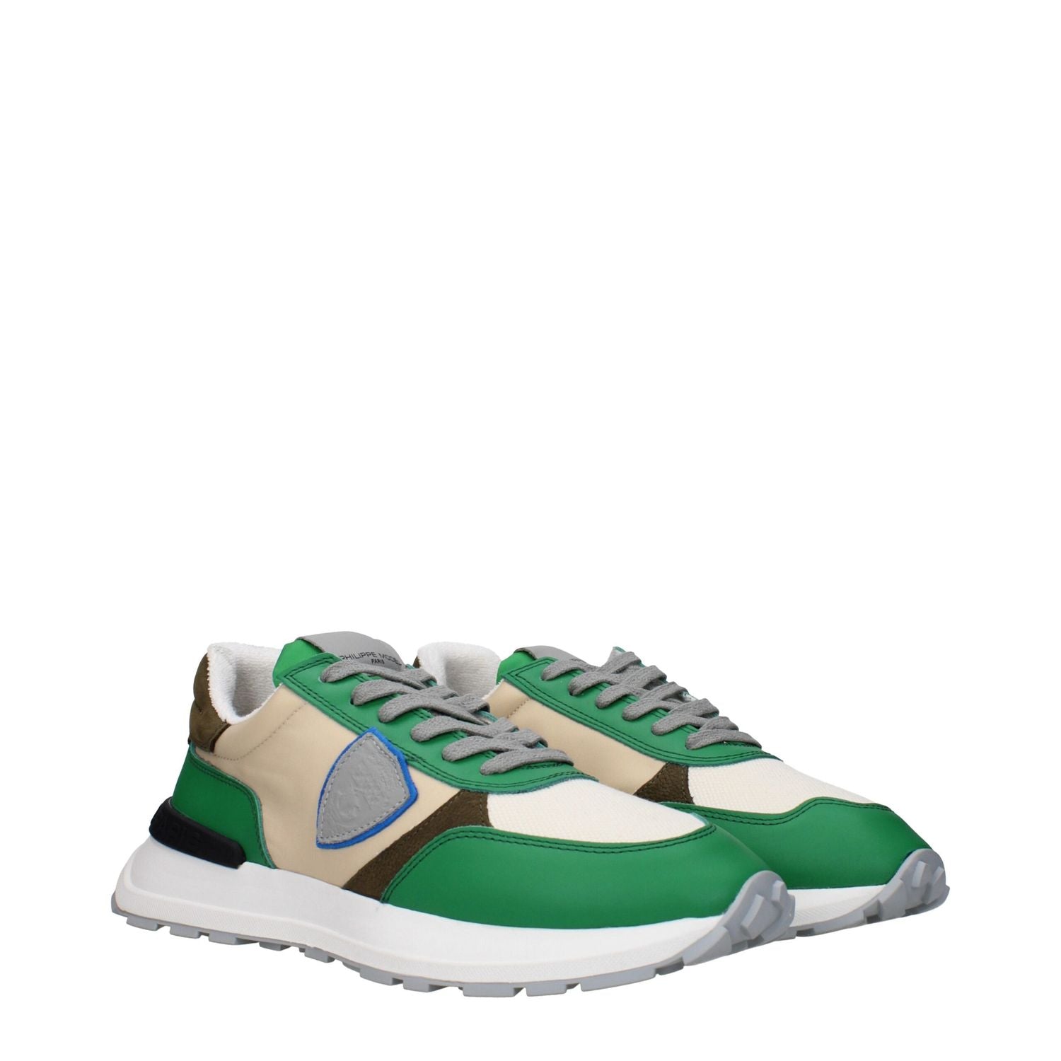 Philippe Model Green Fabric Athletic Sneakers