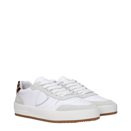 Philippe Model White Leather Low Tops PH-15090044403977-EU40/US7