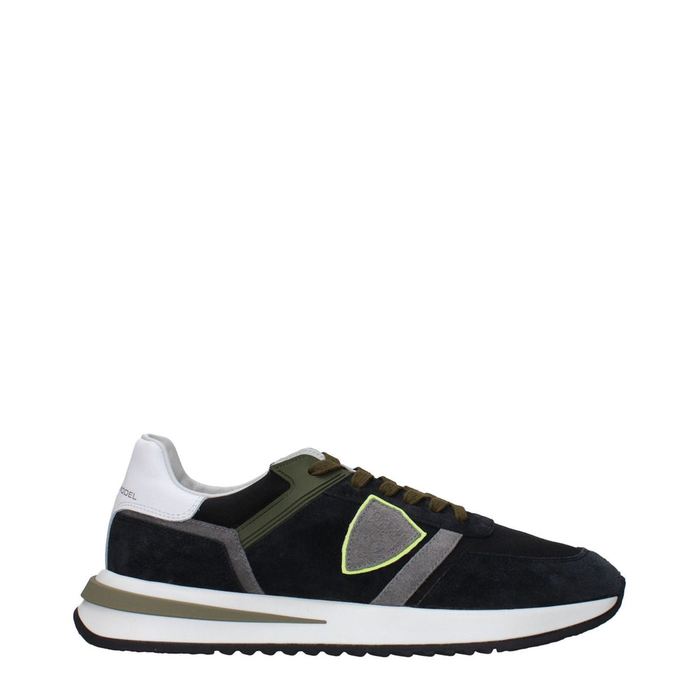 Philippe Model Blue Leather Athletic Sneakers