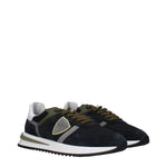 Philippe Model Blue Leather Athletic Sneakers