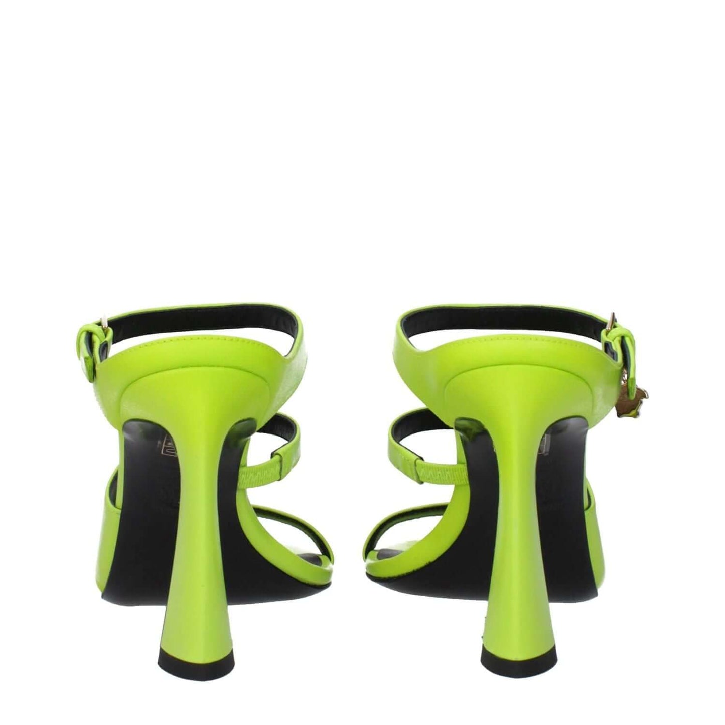 Versace Green Leather Stiletto Heel Sandals