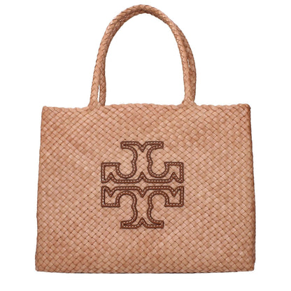 Tory Burch Pink Leather Shoulder Bag with front logo and removable inner clutch.
