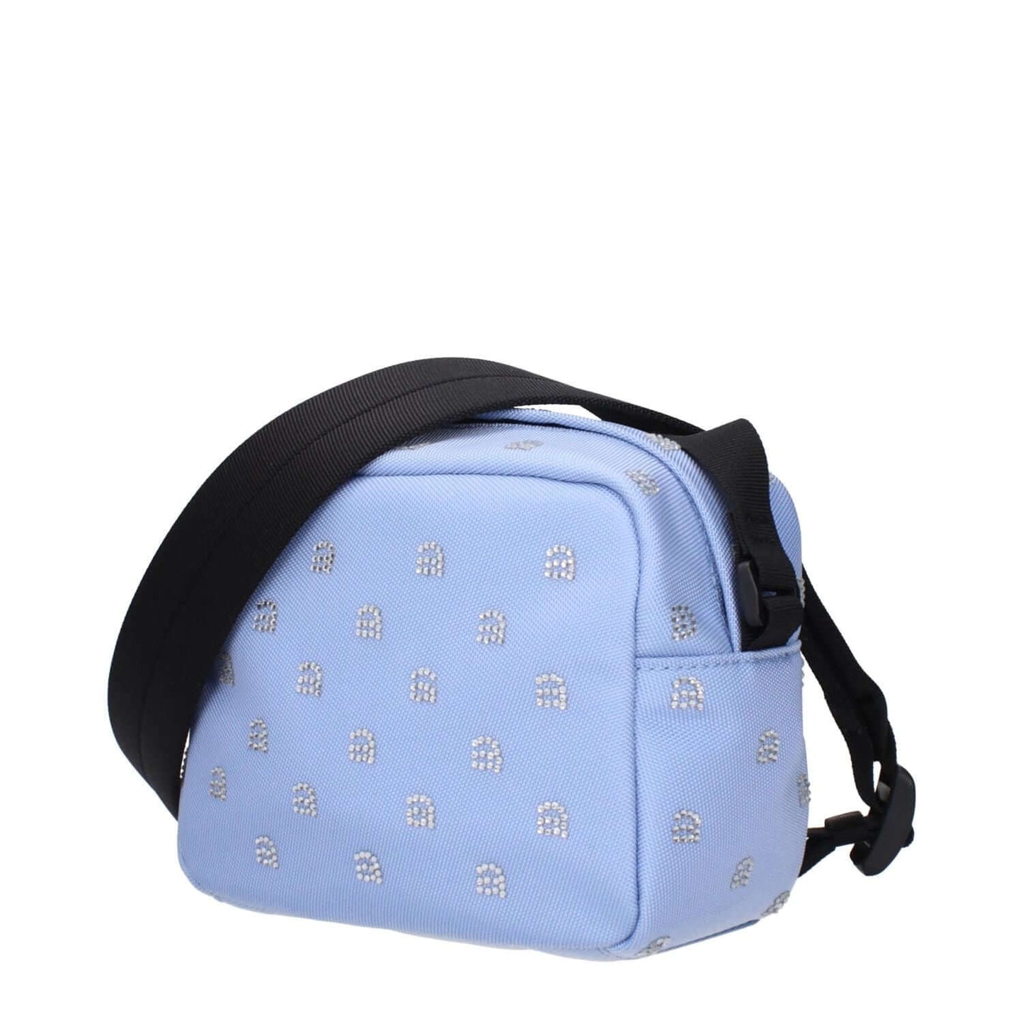 Alexander Wang Light Blue Fabric Crossbody Bag with rhinestone and adjustable strap