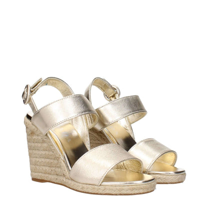 Prada Gold Leather Wedge Sandals with vintage effect and gold leather, MPN 1XZ69204C095F0846, code F83676.
