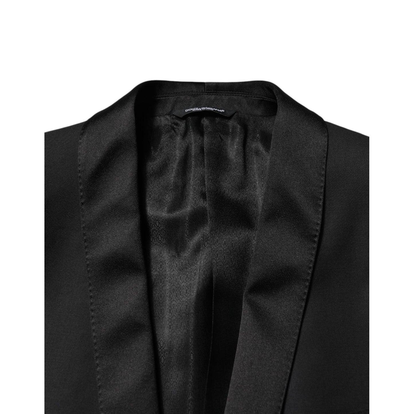 Dolce & Gabbana Black Wool Men Single Breasted 2 Piece Suit