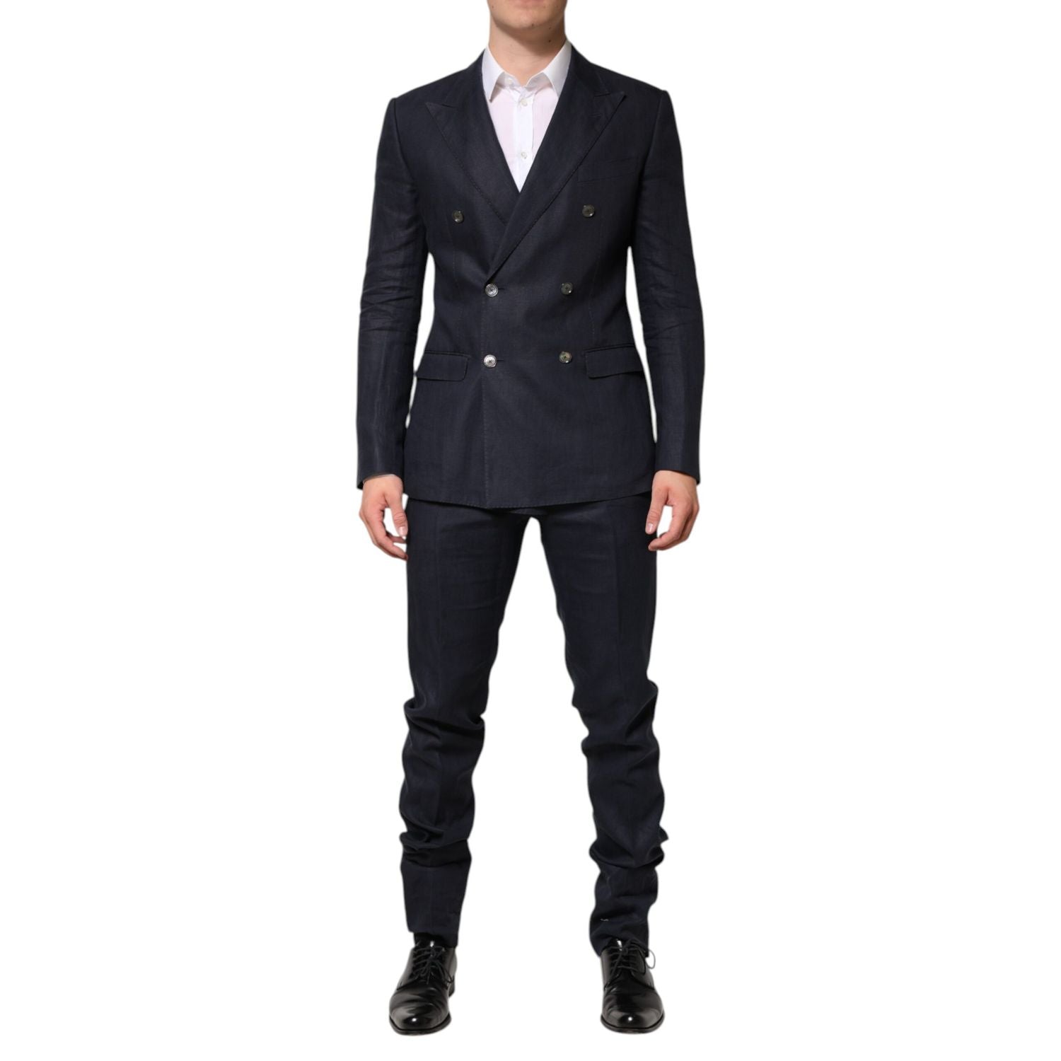 Dolce & Gabbana Dark Blue Double Breasted 2 Piece Suit