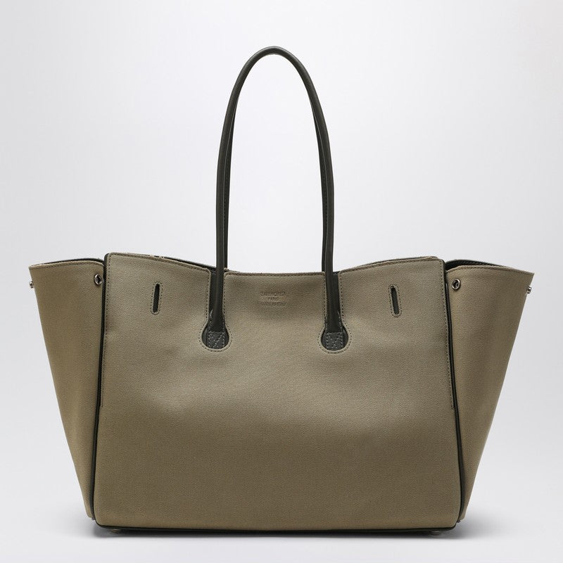 Front view with bag zipped and handles upright.