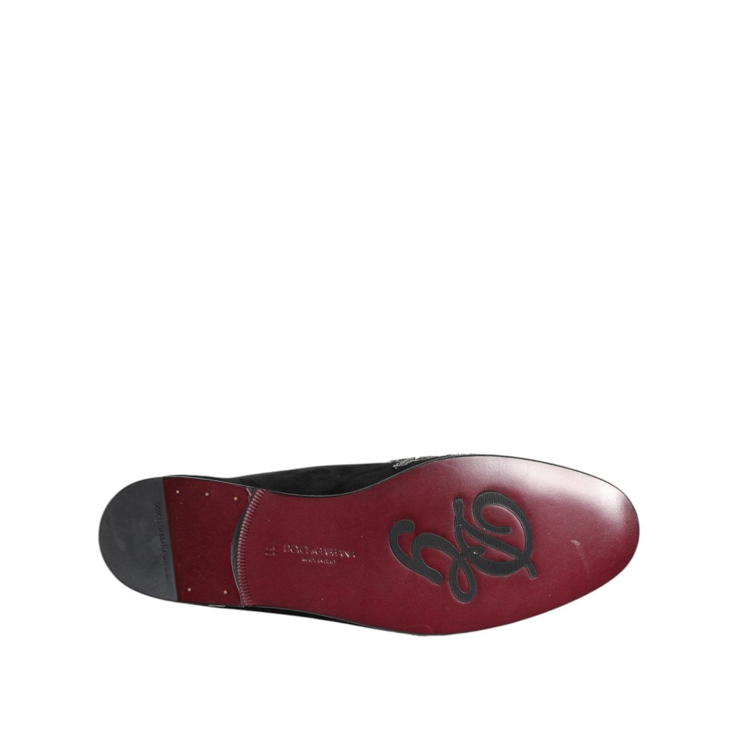 Dolce & Gabbana Black Velvet Slides DG Crown Slipper Shoes