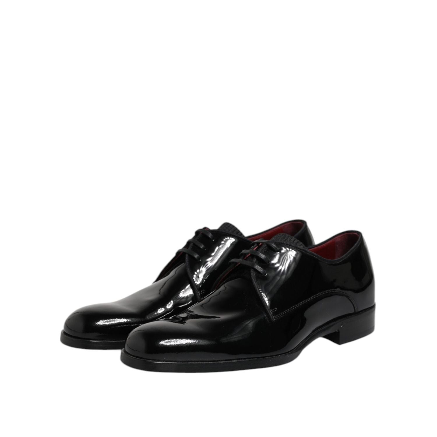 Dolce & Gabbana Black Leather Lace Up Men Derby Formal Shoes