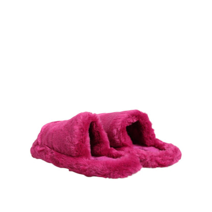 Dolce & Gabbana Pink Acrylic Faux Fur Mens Flats Sandals Shoes