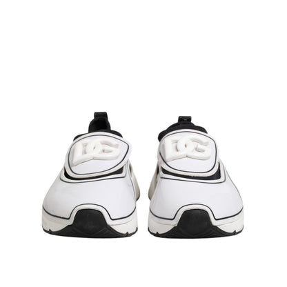 Dolce & Gabbana White Black Logo Plaque Daymaster Men Sneakers Shoes