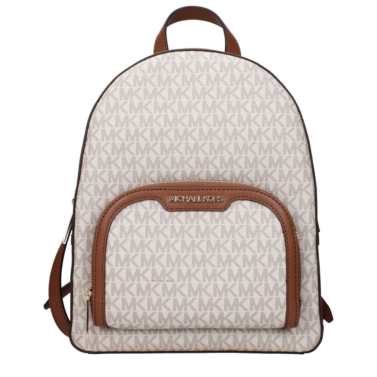 Michael Kors Beige Fabric Backpack with logo and adjustable straps, model 35S2G8TB2BVANILLA, featuring front logo and stylish design.