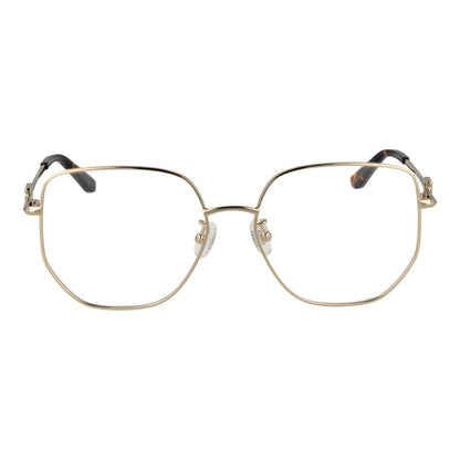 Women's Guess Gold Metal Glasses (Frames) in full-rim square style with metal frame and demo lenses, includes branded case.