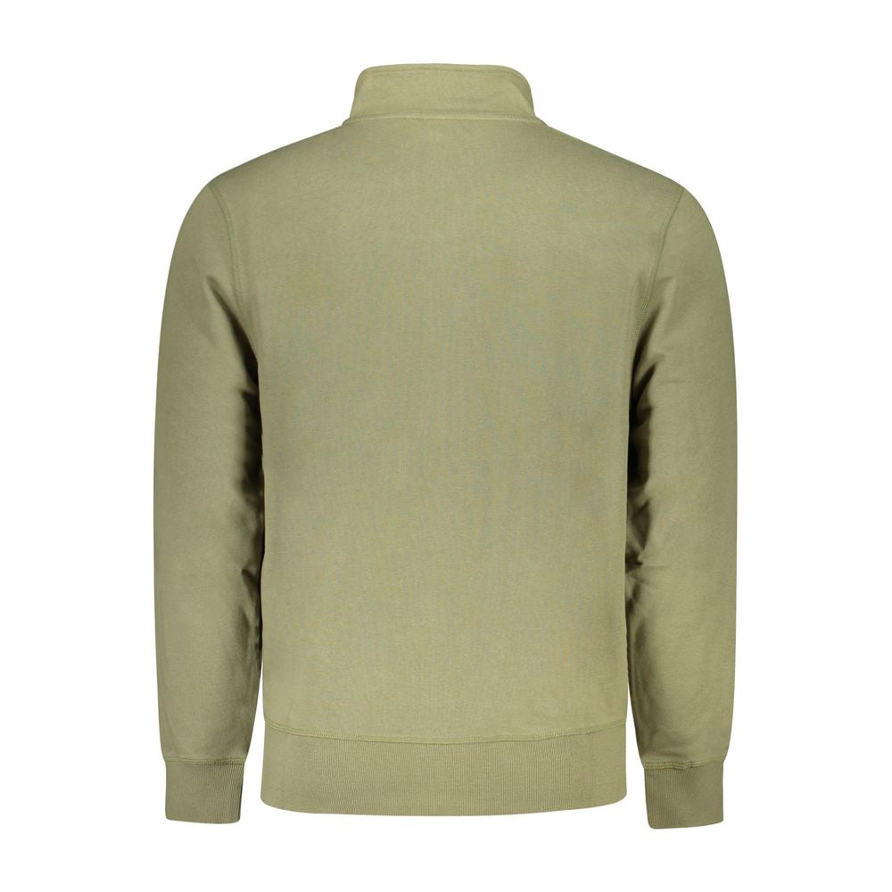 Back view of North Sails Green Cotton Men Sweater showcasing comfort and style with sleek design.