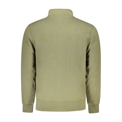 Back view of North Sails Green Cotton Men Sweater showcasing comfort and style with sleek design.