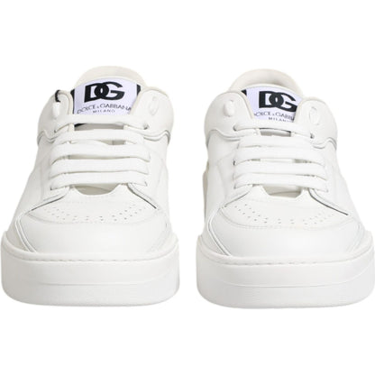 Dolce & Gabbana White Miami Leather Low Top Sneakers Shoes