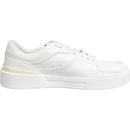 Dolce & Gabbana White Miami Leather Low Top Sneakers Shoes