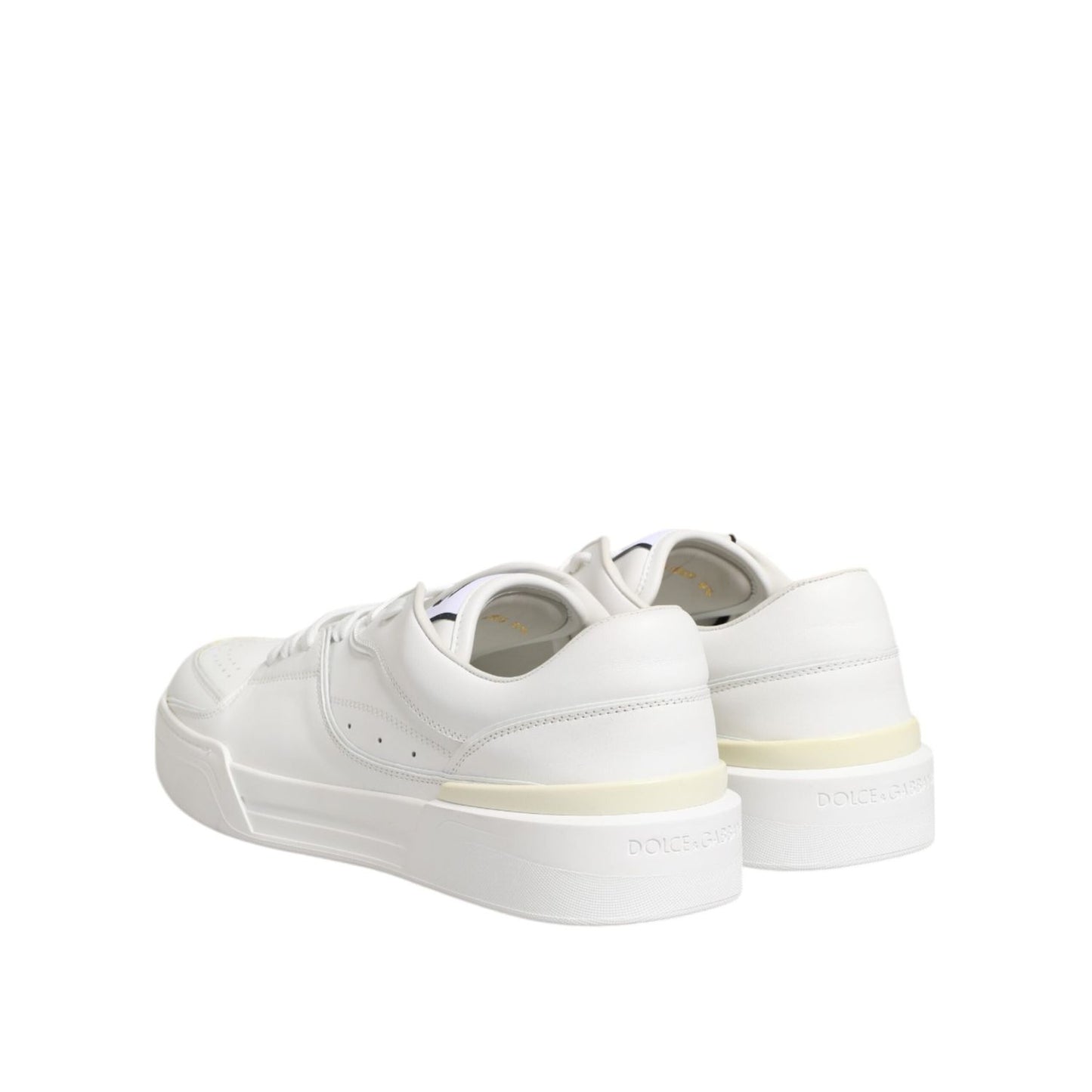 Dolce & Gabbana White Miami Leather Low Top Sneakers Shoes